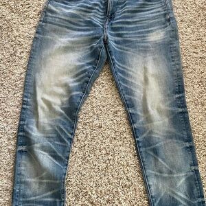 American Eagle Outfitters Blue Boot Cut Jeans with Vintage Fading